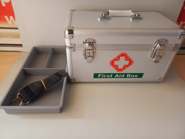 Empty First Aid Box with Shoulder Strap with Top Handle for Aged Care