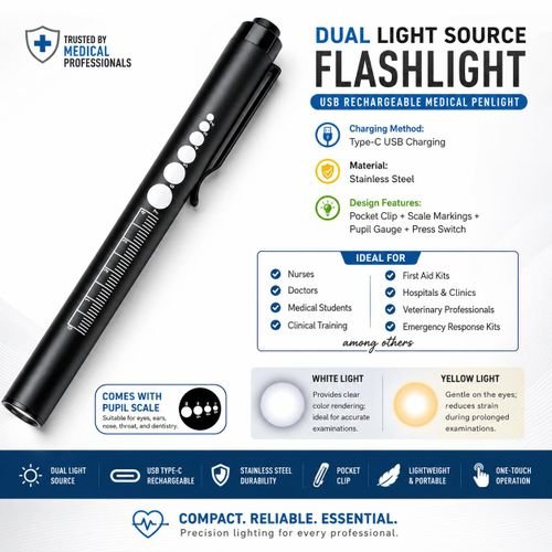 Rescue Reusable LED Penlight Dual Diagnostic Light